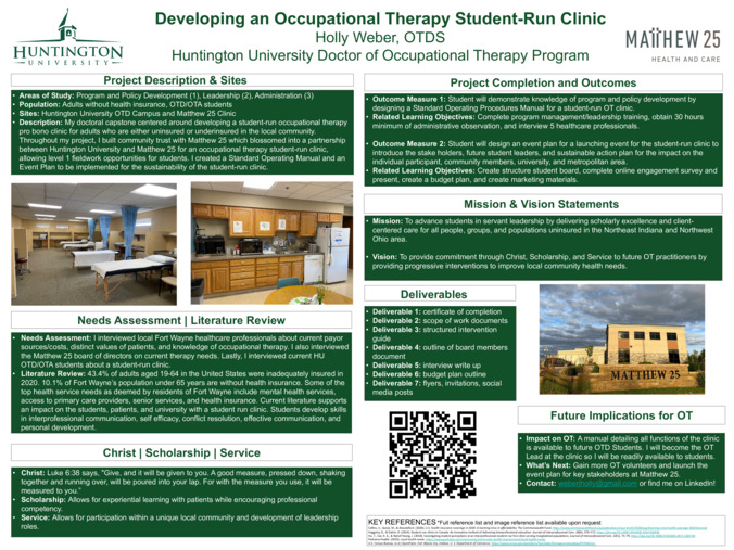 Developing an Occupational Therapy Student-Run Clinic  Thumbnail