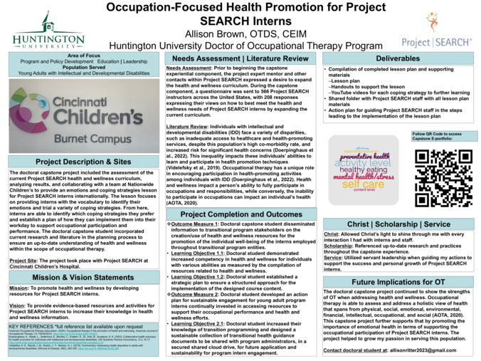 Occupation-Focused Health Promotion for Project SEARCH Interns Miniaturansicht